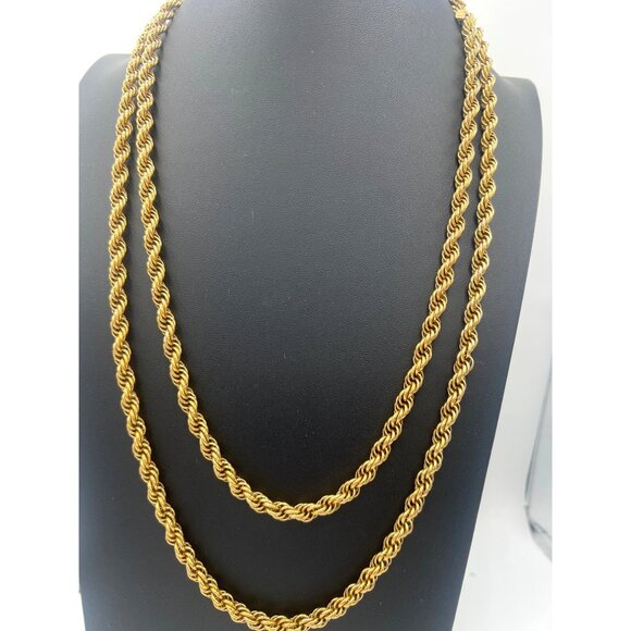 Monet Jewelry - Monet 56" 6.25mm Chunky Chain Twisted Rope Necklace Gold Tone Classic